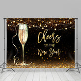 Lofaris UK Champagne Glass Cheers To The New Year 2023 Backdrop